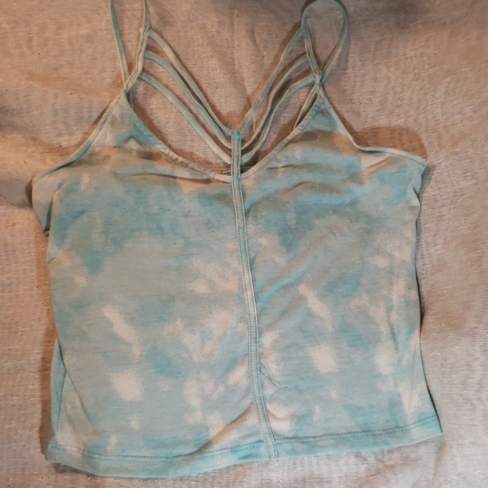 Soft & Cozy Light Blue and White Crop-top, size S